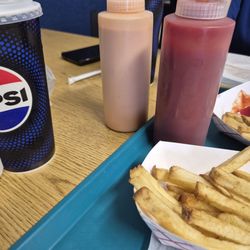 Famous Philly's - Special sauce and ketchup bottles
