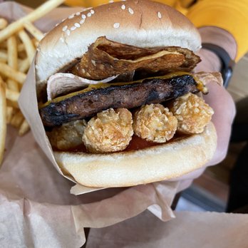Nice Burger - Breakfast burger with fries - Vegan Near Me - Long Beach, California