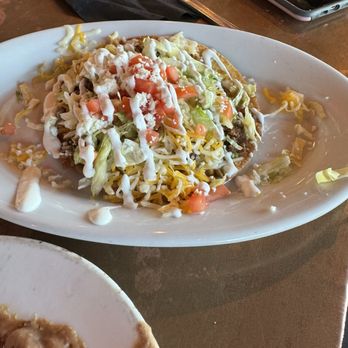 Roja Mexican Grill - Tostada- part of combination plate - Mexican Near Me - Omaha, Nebraska Roja Mexican Grill - Tostada- part of combination plate - Mexican Near Me - Omaha, Nebraska