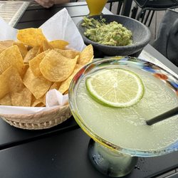 El Agave Mexican Restaurant - Chips and guac, original margarita