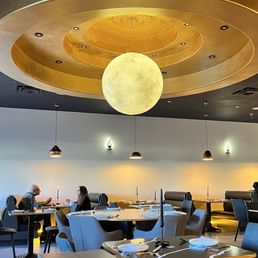 Moon lighting and dining area