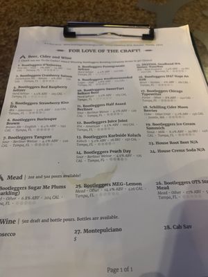 Menu photo 6 Bootleggers Brewing Tampa, FL