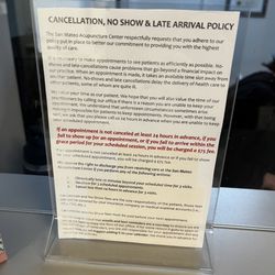 San Mateo Acupuncture Center - Cancellation policy  June 2023