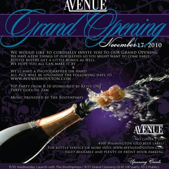 4500 Washingon Avenue - a flyer for a grand opening - Dance Clubs Near Me - Houston, Texas