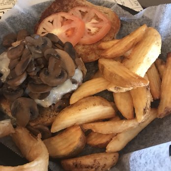 Jax Hamburgers - Mushroom Swiss burger piled high! - Burgers Near Me - Liberty, Texas