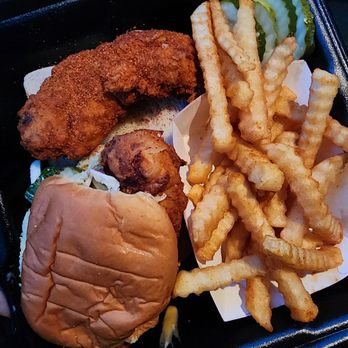 Dave's Hot Chicken - Dave's #3: 1 Tender & 1 Slider with Fries - Chicken Shop Near Me - Rowland Heights, California Dave's Hot Chicken - Dave's #3: 1 Tender & 1 Slider with Fries - Chicken Shop Near Me - Rowland Heights, California