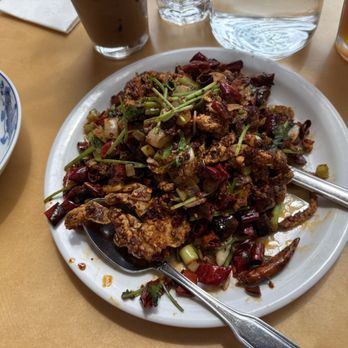 Birds of a Feather - Soft Shell Crabs, watch out for those peppers - Szechuan Near Me - Brooklyn, New York