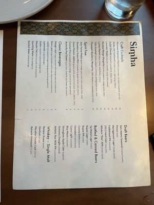 Menu photo 2 Siṃha Indian Kitchen & Bar Providence, RI