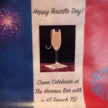 Hermes Bar - HAPPY BASTILLE DAY! $5 French 75s all day! - Wine Bars Near Me - New Orleans, Louisiana Hermes Bar - HAPPY BASTILLE DAY! $5 French 75s all day! - Wine Bars Near Me - New Orleans, Louisiana