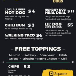 Dease Dogs and Catering - Menu