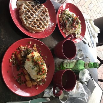 Sidebar On Main - Our cinnamon waffle, two tater tot dishes with brisket and turkey and our coffees and beer! - Bars Near Me - Sumter, South Carolina