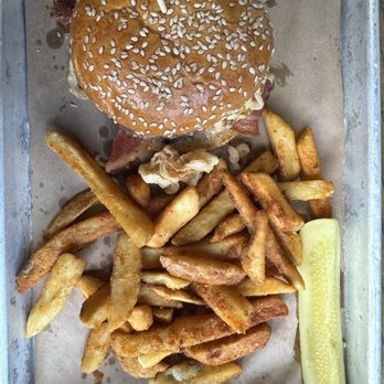 Westside Social - Social burger with regular fries - American Near Me - Grand Rapids, Michigan