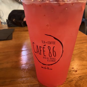 Cafe 86 - Dragonfruit calamansi juice with strawberries (summer special) - Desserts Near Me - Union City, California