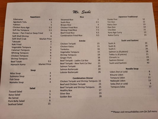 Menu photo 4 Mr Sushi Japanese Restaurant Dallas, TX Menu photo 4 Mr Sushi Japanese Restaurant Dallas, TX