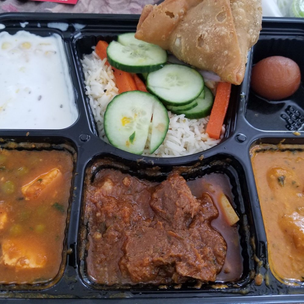 Simply Indian Sweets & Restaurant - Non veg thali- matta paneer, goat curry, butter chicken Paneer samosas - Indian Near Me - Brampton, Ontario Simply Indian Sweets & Restaurant - Non veg thali- matta paneer, goat curry, butter chicken Paneer samosas - Indian Near Me - Brampton, Ontario