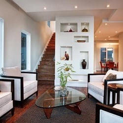 IQ Interior Design - Family Room with custom shelving of 1636 Diamond St, San Francisco, CA