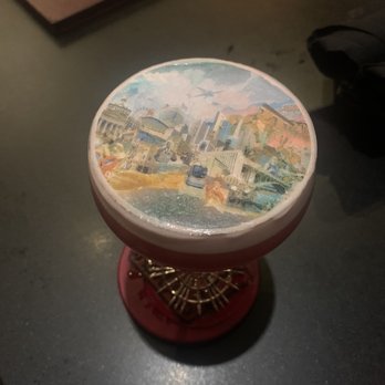Little Rituals - Cool rice paper topper with colorful iconic Phoenix drawing - Cocktail Bars Near Me - Phoenix, Arizona