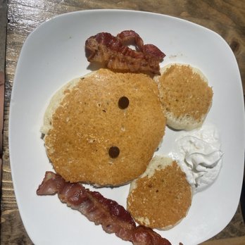 Riverview Cafe Restaurant - Kids Mickey Mouse Pancakes with Bacon - Breakfast & Brunch Near Me - Dexter, Michigan Riverview Cafe Restaurant - Kids Mickey Mouse Pancakes with Bacon - Breakfast & Brunch Near Me - Dexter, Michigan