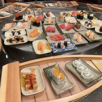 Sushi Villa Buffet - Another view of the Sushi boats - Buffets Near Me - Stockton, California Sushi Villa Buffet - Another view of the Sushi boats - Buffets Near Me - Stockton, California