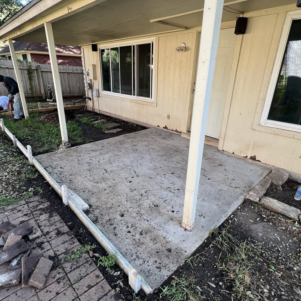 Ace Contractors - Prep work showing existing patio. - Masonry/Concrete Near Me