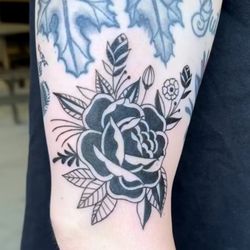 The Tattoo Room - Traditional rose tattoo by Vinh Luong