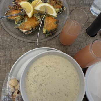 Vivolo's Chowder House - rockefeller oysters and clam chowder bowl - Seafood Near Me - Pacific Grove, California Vivolo's Chowder House - rockefeller oysters and clam chowder bowl - Seafood Near Me - Pacific Grove, California