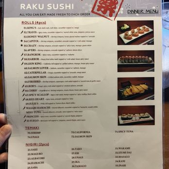 Raku Sushi - Menu - Japanese Near Me - West Sacramento, California Raku Sushi - Menu - Japanese Near Me - West Sacramento, California