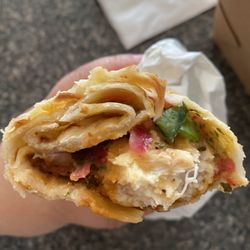 Bombay Frankies - Crispy butter chicken Frankie with egg wash
