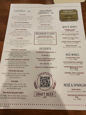 Menu photo 1 The Deuce Pinehurst, NC