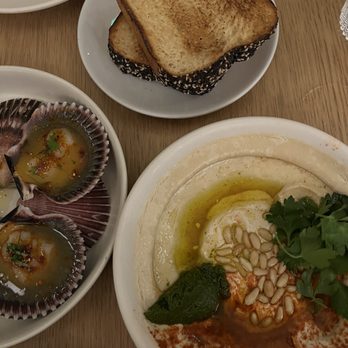 Saffy's - hummus tahini / peruvian scallops - Middle Eastern Near Me - Los Angeles, California