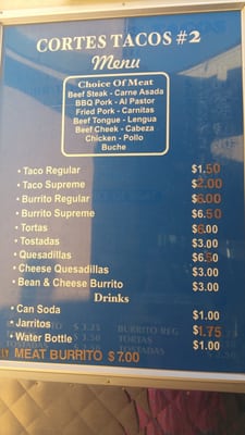Menu photo 4 Cortes Tacos Merced, CA
