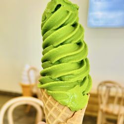 Gozen Kamicha - Matcha soft serve with waffle cone