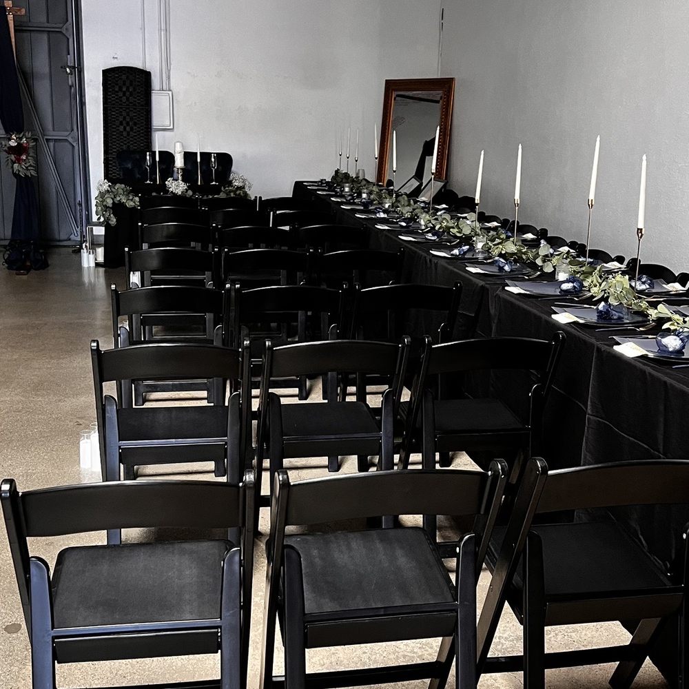 This was the set for the ceremony, once same we simply just flipped chairs towards table for dinner.