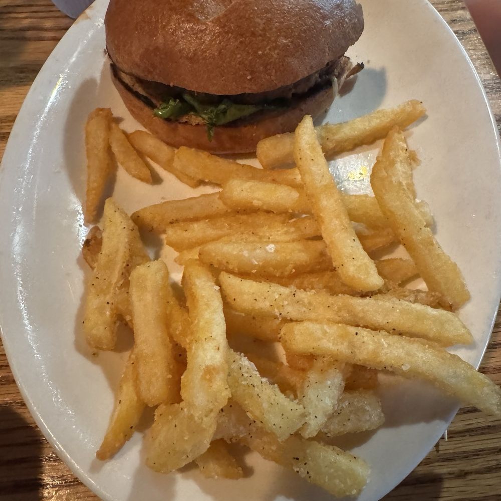Leku Ona - 1/2 of kids burger and delicious fries. - Basque Near Me - Boise, Idaho