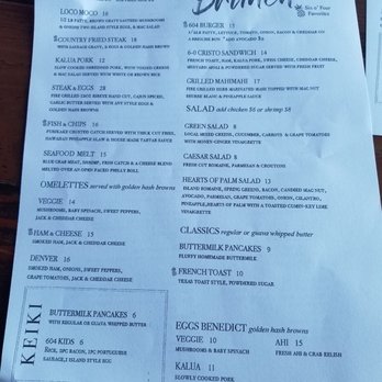Restaurant 604 - Brunch menu - Breakfast & Brunch Near Me - Honolulu, Hawaii