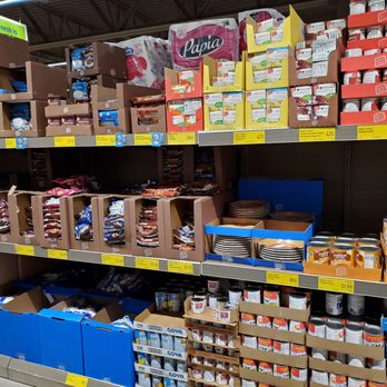 ALDI - the shelves of a grocery store - Grocery Near Me - Lewisville, Texas
