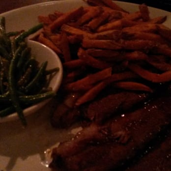 The Pit - Beef Brisket with Sweet Potato Fries and Green Beans. - Barbeque Near Me - Raleigh, North Carolina