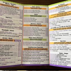 El Rincon Mexicano - Menu