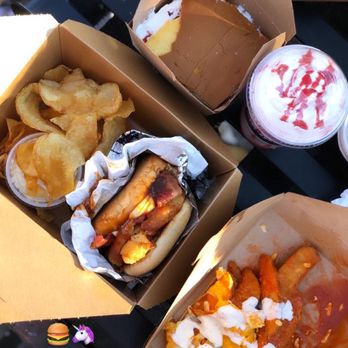 Boston Burger - Somerville - Killer Bee Burger Strawberry Shortcake Buffalo Fries - Burgers Near Me - Somerville, Massachusetts