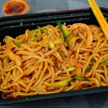 LAN Noodle - After mixing! Shredded Chicken Cold Noodles Noodle size: Thin Round Noodles - Noodles Near Me - West Covina, California LAN Noodle - After mixing! Shredded Chicken Cold Noodles Noodle size: Thin Round Noodles - Noodles Near Me - West Covina, California