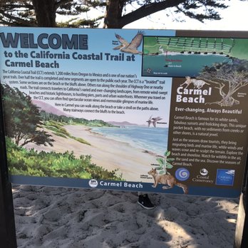 Carmel Beach - Welcome sign - Beaches Near Me - Carmel-by-the-Sea, California