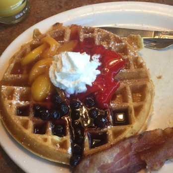 Huckleberry's - Pretty waffle but better without the fruit topping. - Breakfast & Brunch Near Me - Fairfield, California