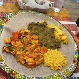 Tilapia Tibs and Lamb Alicha wot