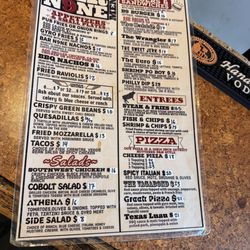 Bar N9NE - Menu