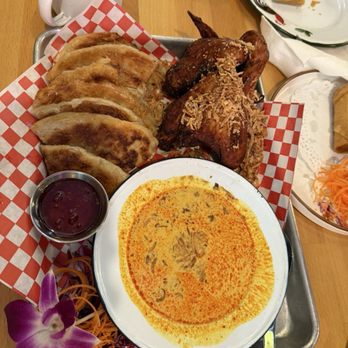 Chiang Rai - Crispy Roti w yellow curry combo - Thai Near Me - Long Beach, California Chiang Rai - Crispy Roti w yellow curry combo - Thai Near Me - Long Beach, California