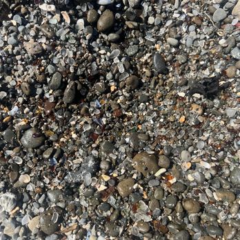 Glass Beach - Extremely small glass mixed with the gravel - Beaches Near Me