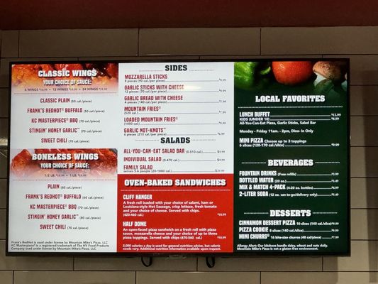 Menu photo 2 Mountain Mike's Pizza Norwalk, CA