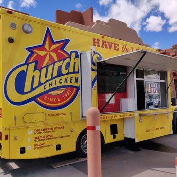 Church's Chicken - a yellow food truck - Chicken Shop Near Me - Tuba City, Arizona Church's Chicken - a yellow food truck - Chicken Shop Near Me - Tuba City, Arizona
