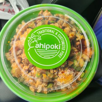 Ahipoki - Custom poke bowl; salmon, octopus, tuna Mac salad - Poke Near Me - Elk Grove, California
