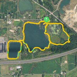 Killbuck Lakes Park - The three loops, with the parking lot where the pin is.
